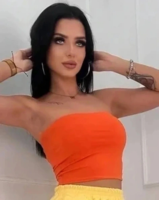 Top Opaska Damski Pomarańczowy Bez Ramiączek Elastyczny Nylon UNI