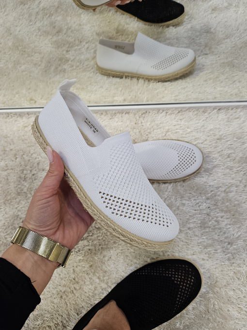 Damskie espadryle płaski obcas białe