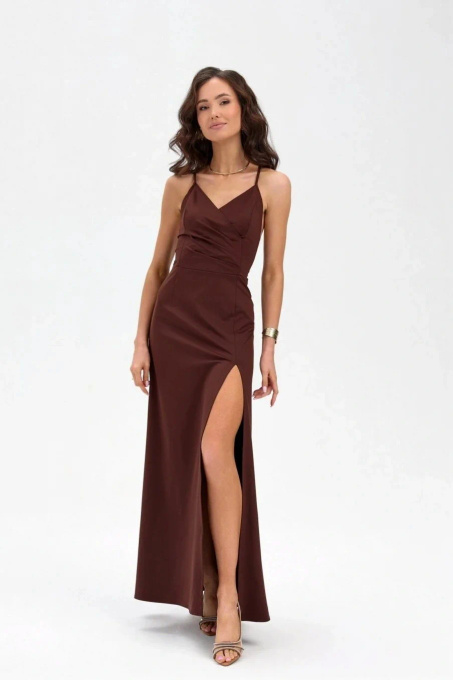 Isadora - sukienka maxi w kolorze brązowym