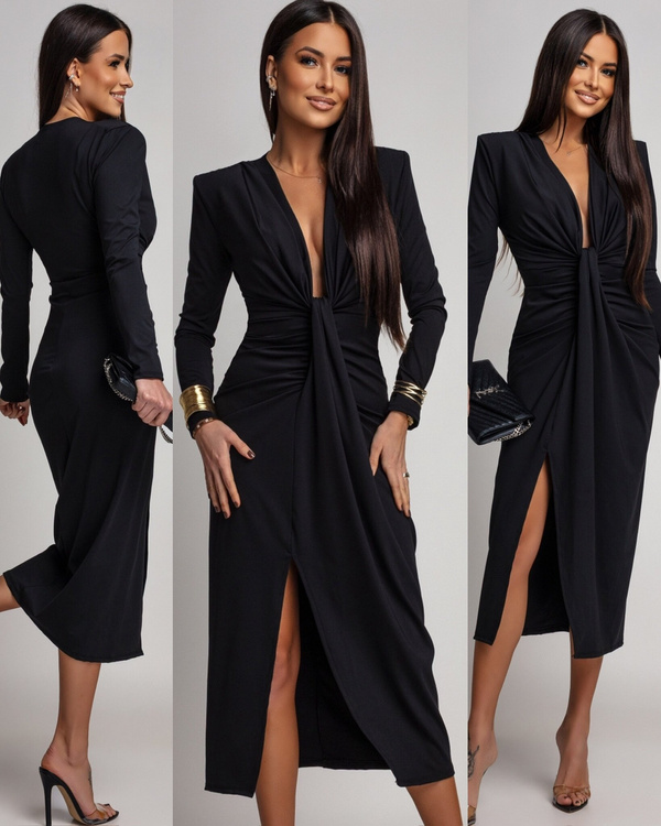 DOPASOWANA SUKIENKA Midi Julia czarna