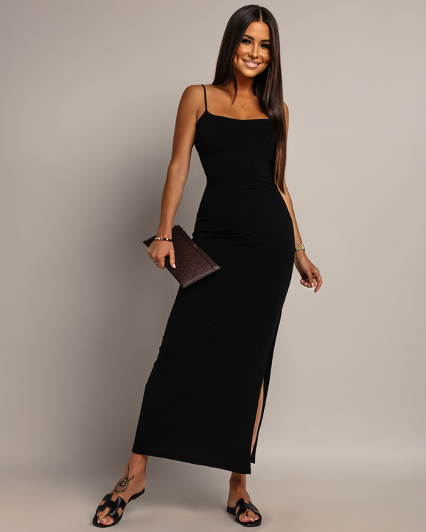ELEGANCKA DOPASOWANA SUKIENKA MAXI MONIKA Czarny
